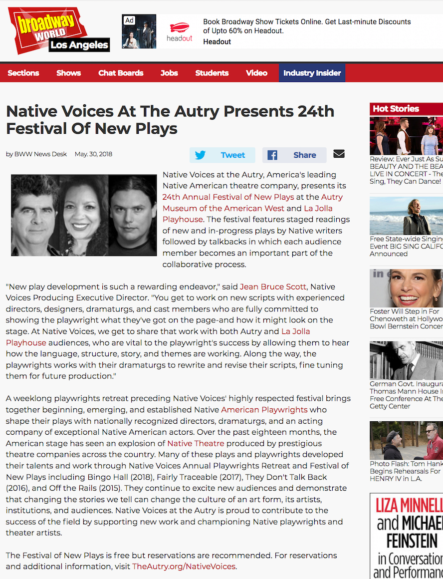 Singer Songwriter Actress A Girl I Know | Carolina Hoyos and Native Voices on Broadway World LA