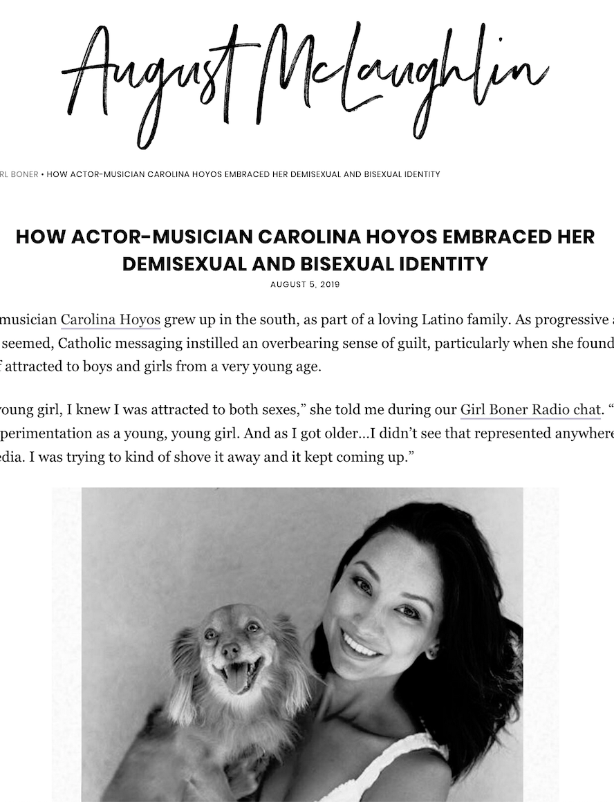 Singer Songwriter Actress A Girl I Know | Carolina Hoyos interviewed by August McLaughlin for Girl Boner podcast and blog